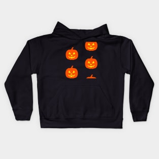 Rotund Glowing Jack-O-Lantern Tile Kids Hoodie